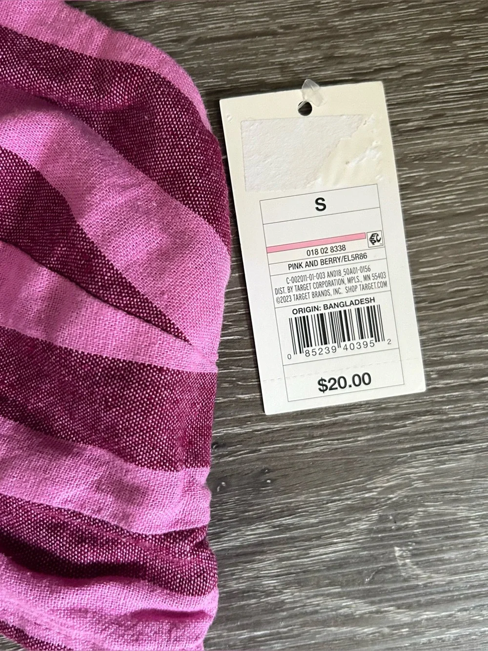 NWT‎ Small A New Day Bralettes lot of 2  Pink Blue Stripes Linen Blend